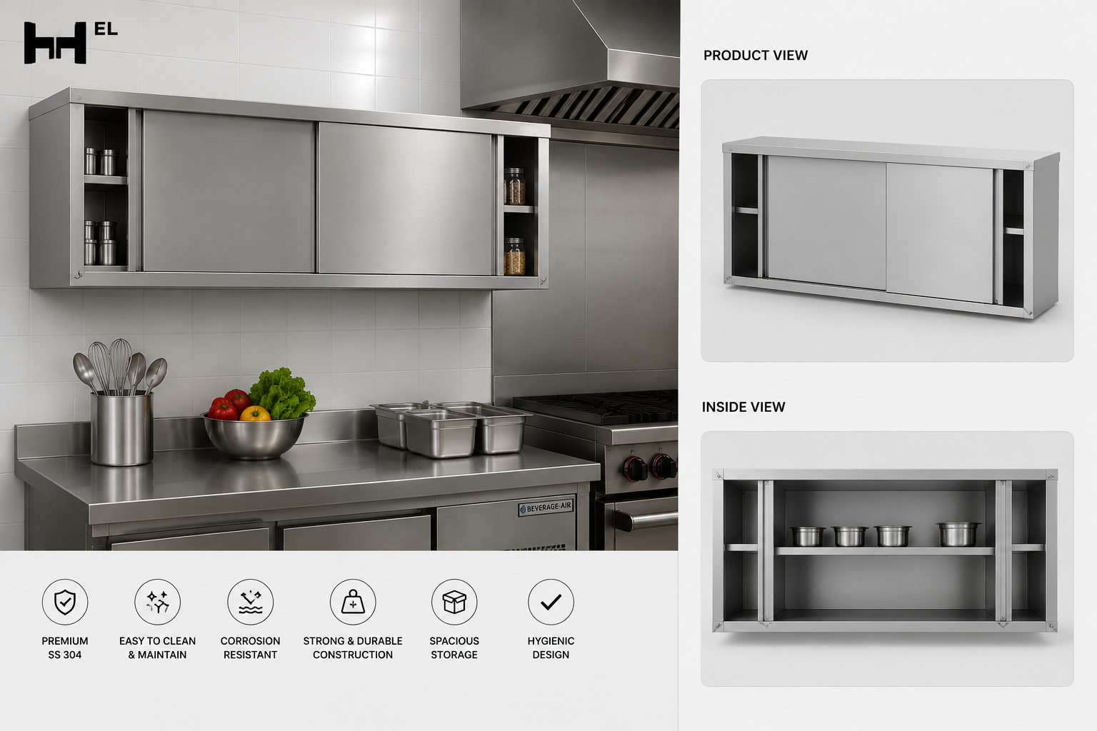 Stainless Steel Wall Mounted Cabinet