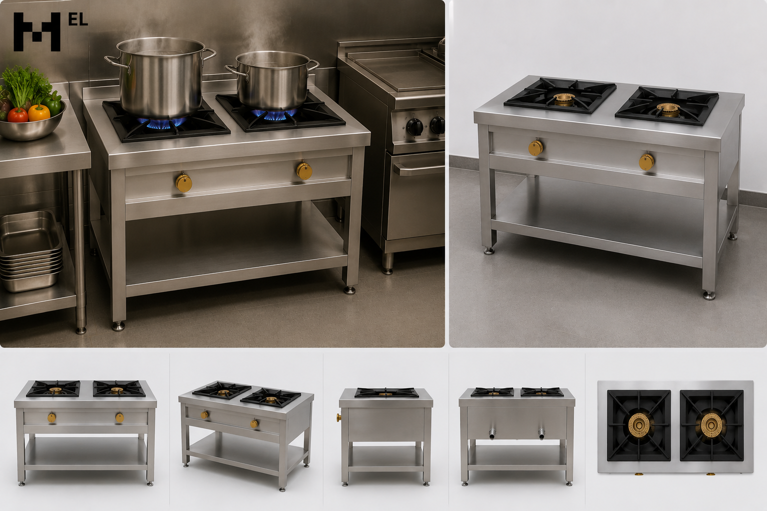 Stainless Steel 2 Burner Stock Pot Stove