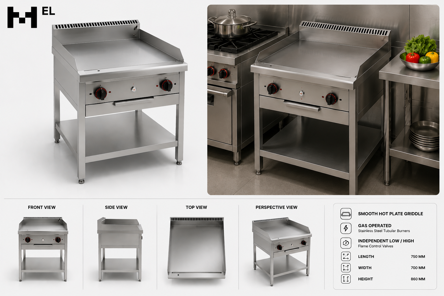 Smooth Gas Hot Plate Griddle