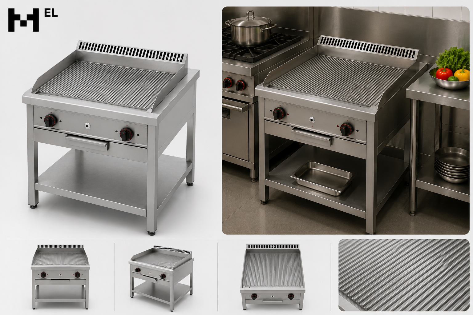 Fully Grooved Gas Hot Plate Griddle